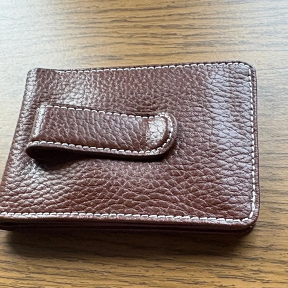 Avon Rich Brown Leather Money Clip